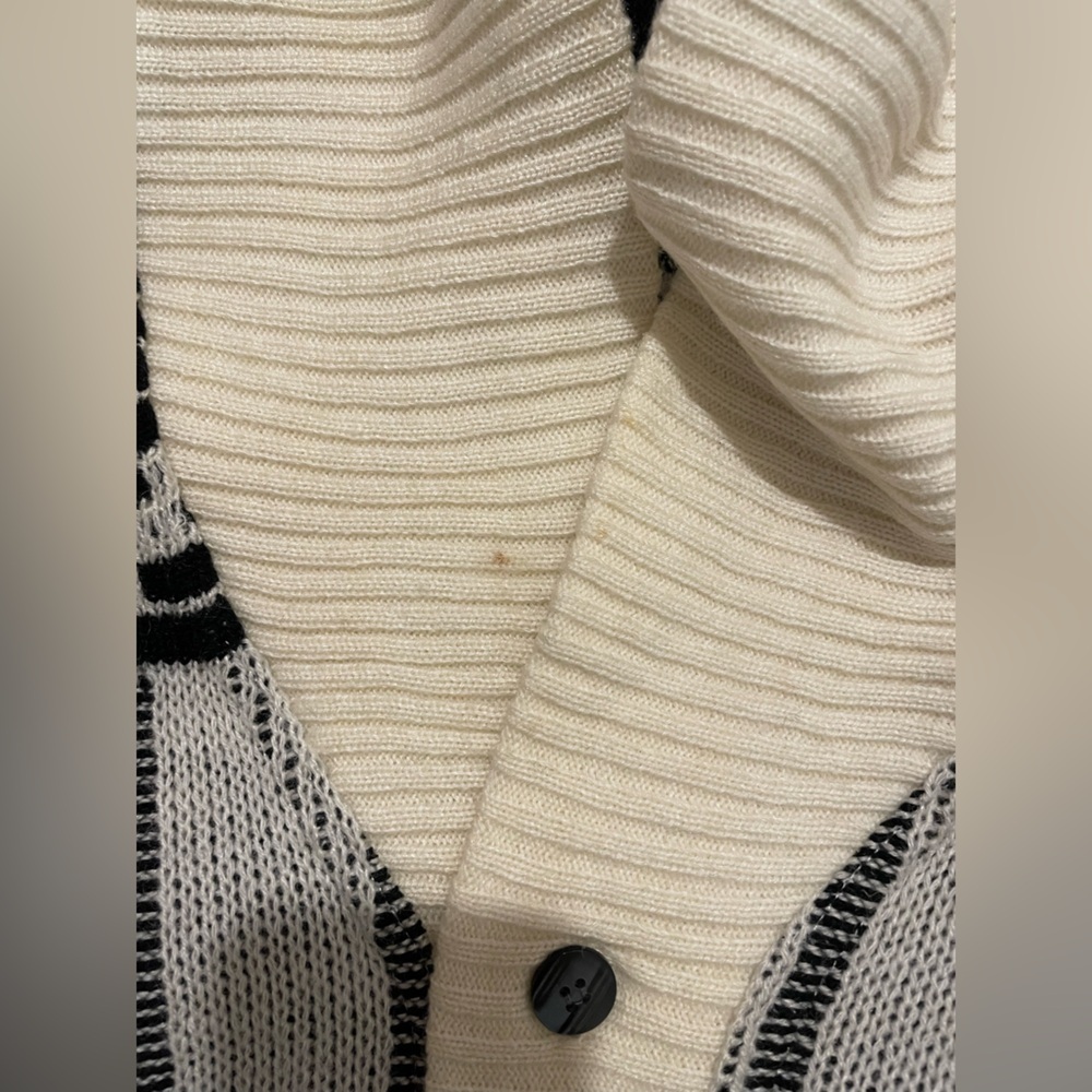 Vintage Jed Black Gray White Patterned Knit Cardigan Sweater Size XL 80’s 90’s - Picture 10 of 10